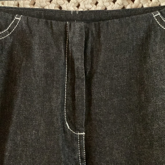 Moda International Dark Wash Denim Silver Studded Flare Jeans Size 10 - Picture 2 of 11